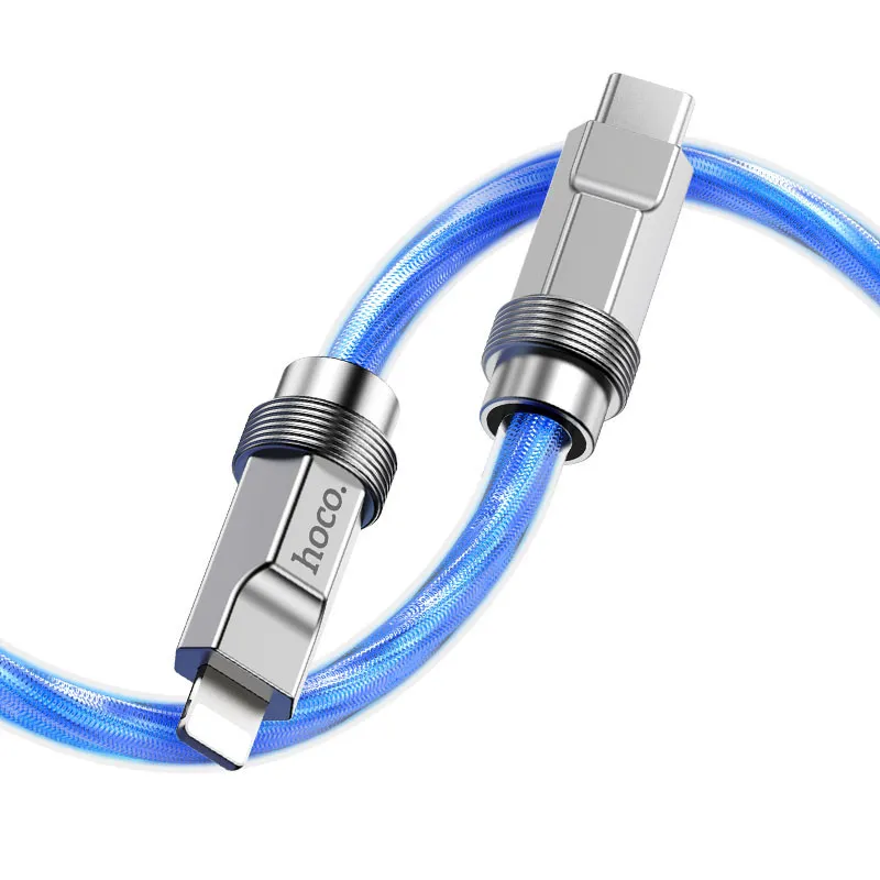 Дата кабель Hoco U113 Solid 20W Type-C to Lightning Blue — фото 3