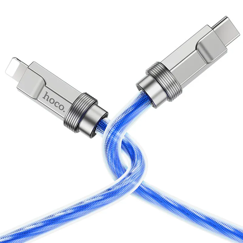 Дата кабель Hoco U113 Solid 20W Type-C to Lightning Blue — фото 4