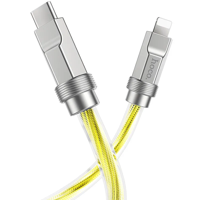 Дата кабель Hoco U113 Solid 20W Type-C to Lightning Gold — фото 3