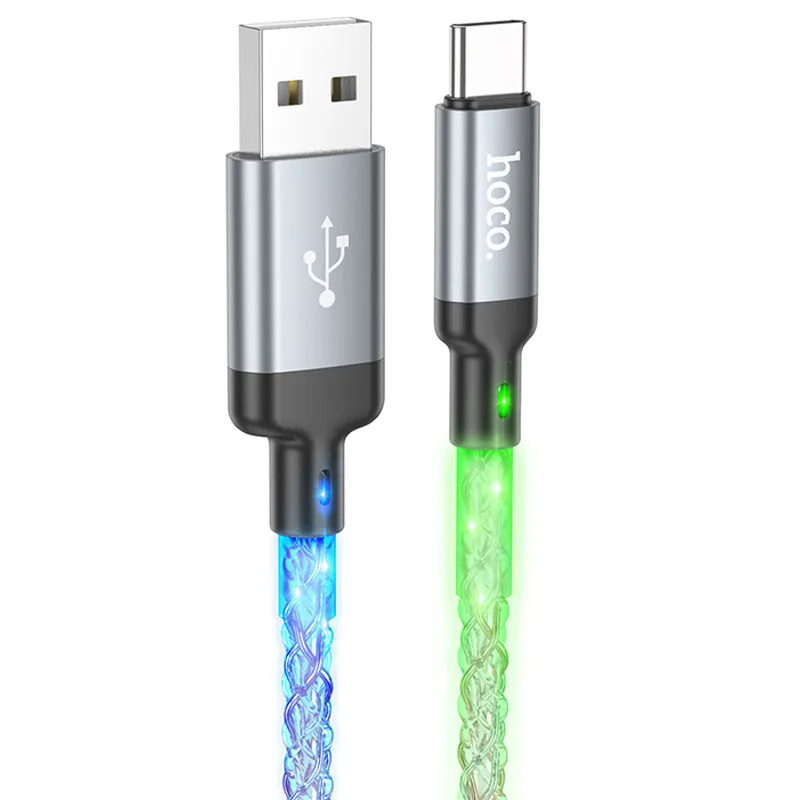 Дата кабель Hoco U112 Shine USB to Type-C 3A Gray