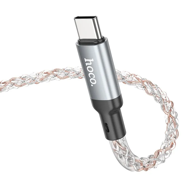 Дата кабель Hoco U112 Shine USB to Type-C 3A Gray — фото 5