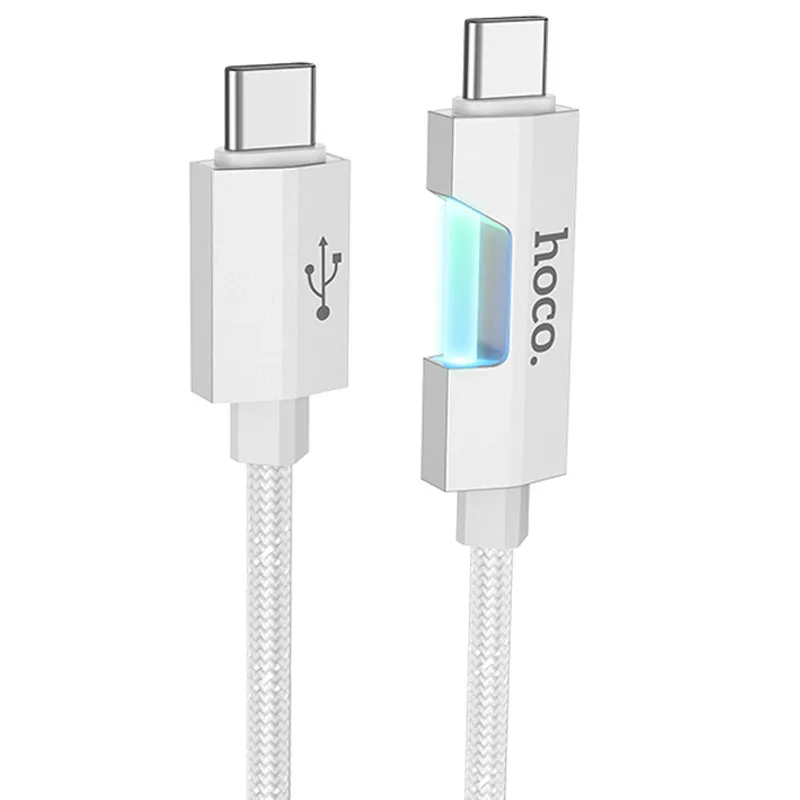Дата кабель Hoco U123 Regent colorful 60W Type-C to Type-C Gray