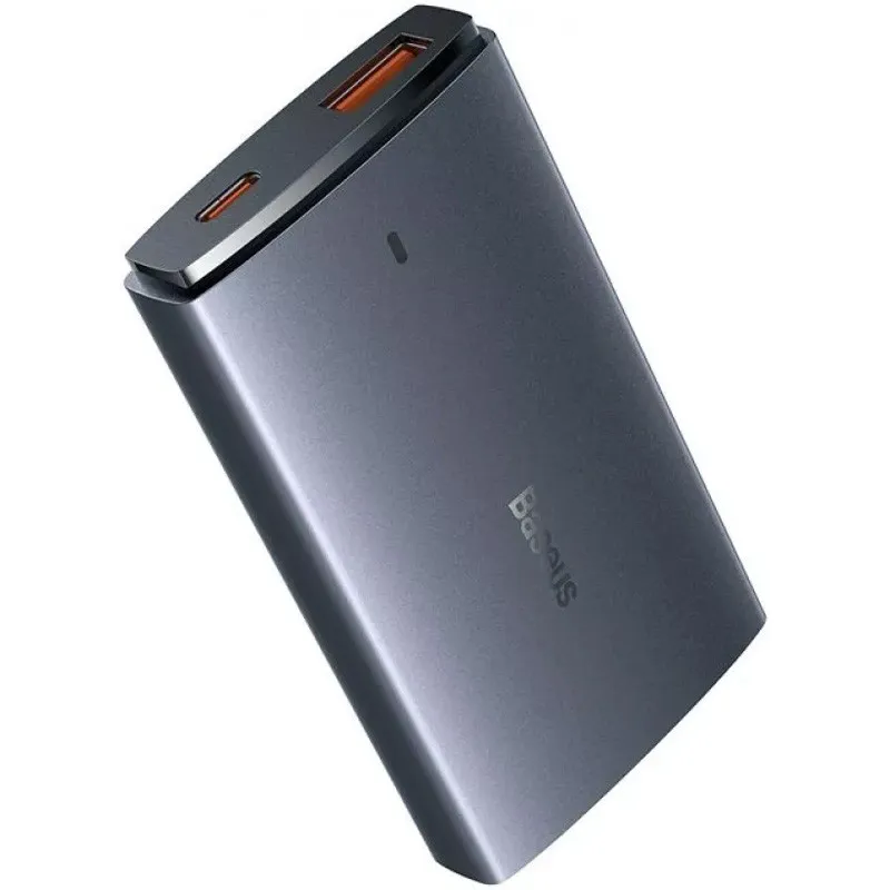 МЗП Baseus GaN5 Pro Ultra-Slim PD65W+QC3.0 + кабель Type-C to Type-C Gray