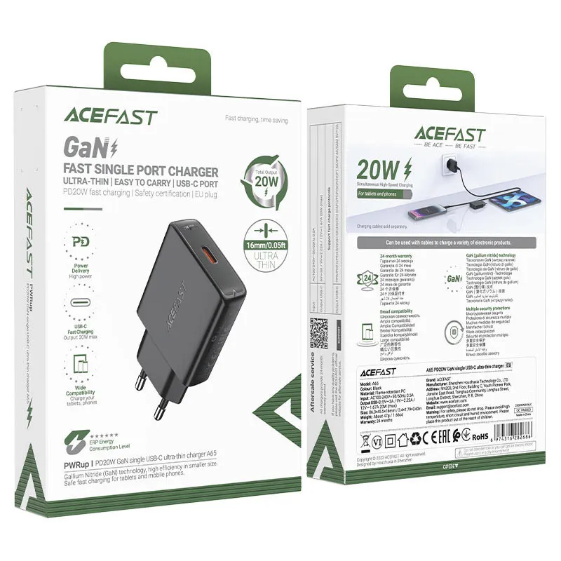 МЗП Acefast A65 PD20W GaN Black — фото 6