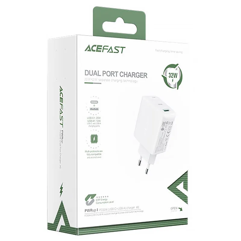 МЗП Acefast A5 PD32W+QC3.0 White — фото 4