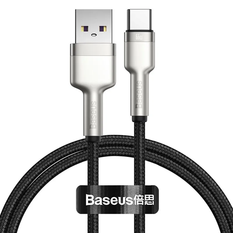 Дата кабель Baseus Cafule Metal USB to Type-C 66W Black