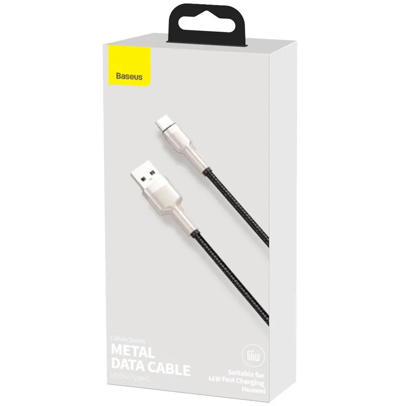 Дата кабель Baseus Cafule Metal USB to Type-C 66W Black — фото 6