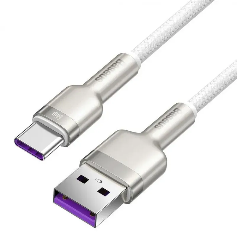 Дата кабель Baseus Cafule Metal USB to Type-C 66W White — фото 2