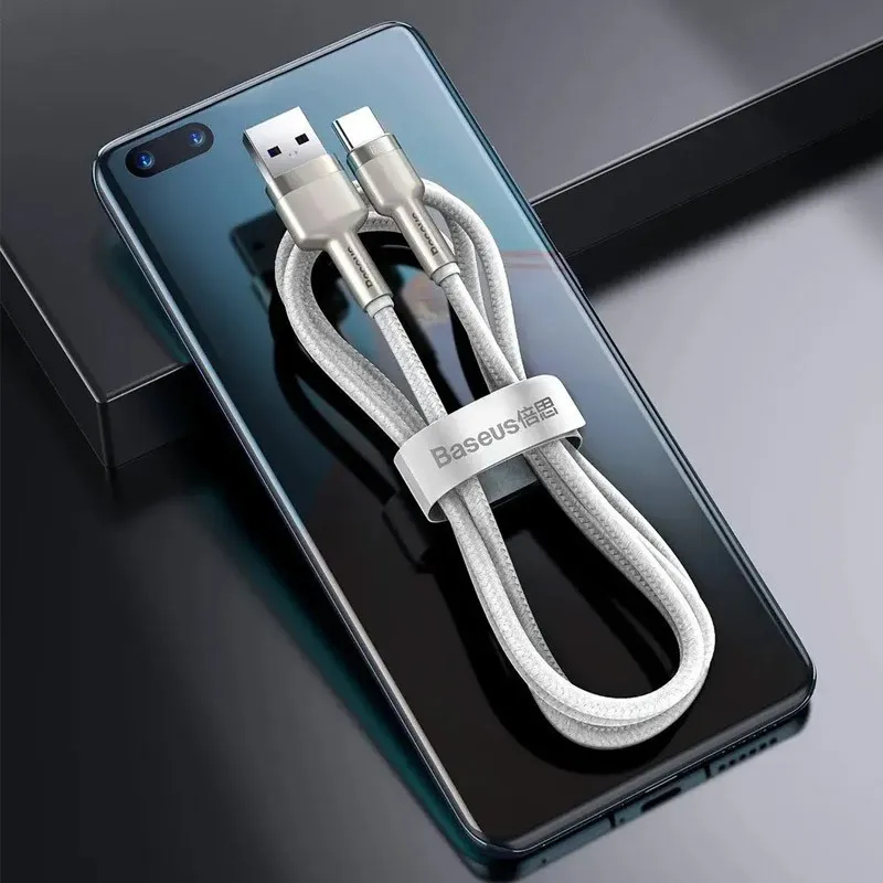 Дата кабель Baseus Cafule Metal USB to Type-C 66W White — фото 4