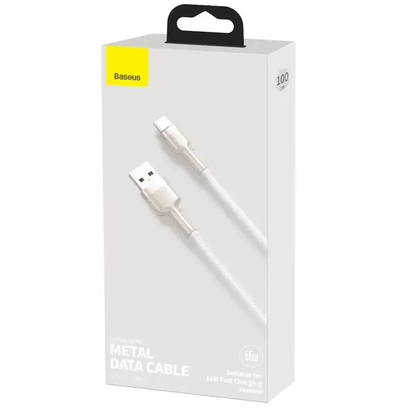 Дата кабель Baseus Cafule Metal USB to Type-C 66W White — фото 5