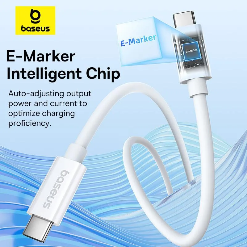 Дата кабель Baseus Superior Series 2 USB4 Full-Function Type-C to Type-C 240W Moon White — фото 3
