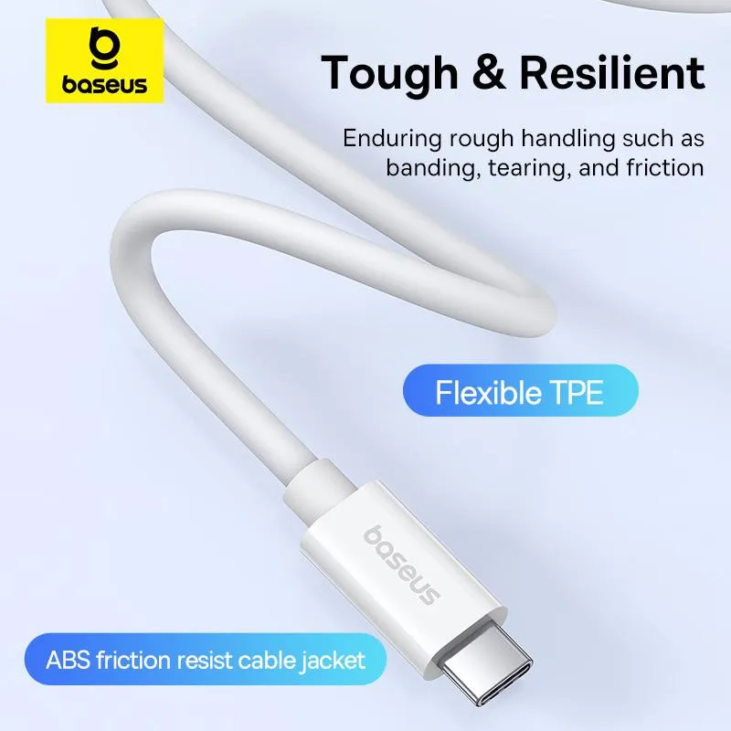Дата кабель Baseus Superior Series 2 USB4 Full-Function Type-C to Type-C 240W Moon White — фото 8