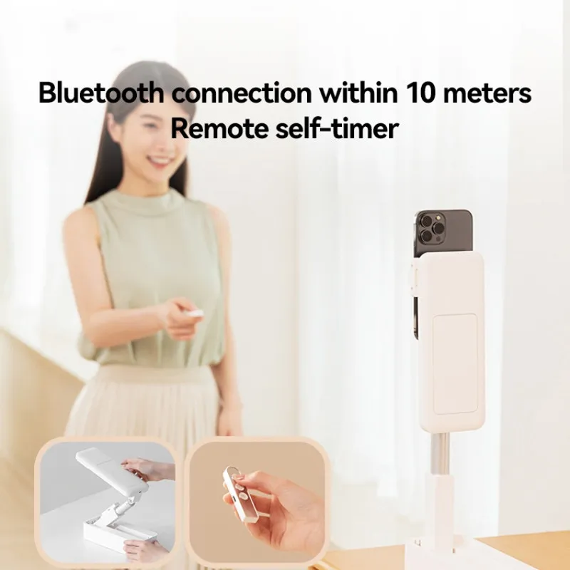 Підставка-тримач настільний USAMS US-ZB265 Multi-function Rotatable Folding Storage Live Stream White — фото 4