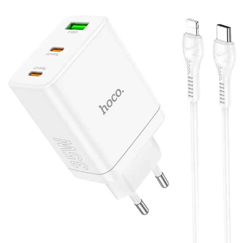 МЗП Hoco N33 Start PD35W+QC3.0 + кабель Type-C to Lightning White