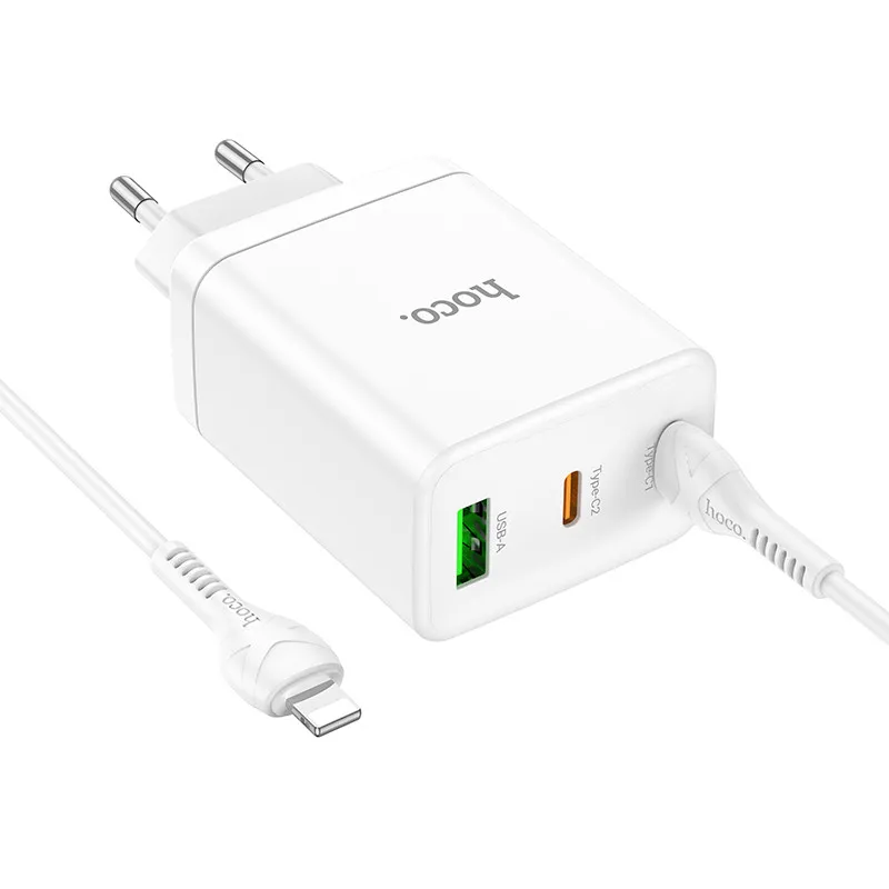 МЗП Hoco N33 Start PD35W+QC3.0 + кабель Type-C to Lightning White — фото 3