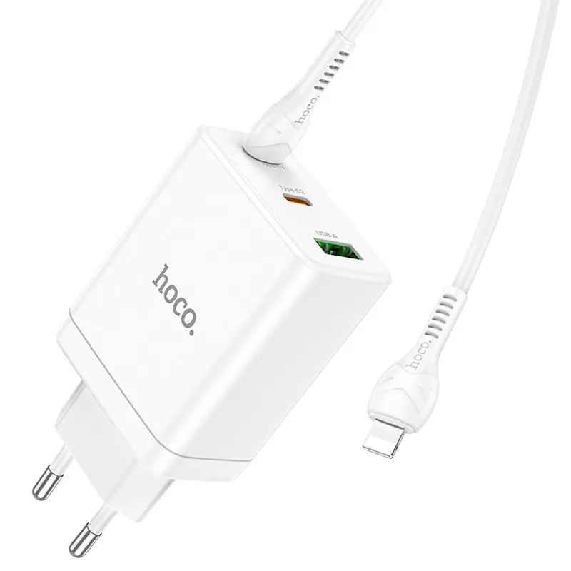 МЗП Hoco N33 Start PD35W+QC3.0 + кабель Type-C to Lightning White — фото 4