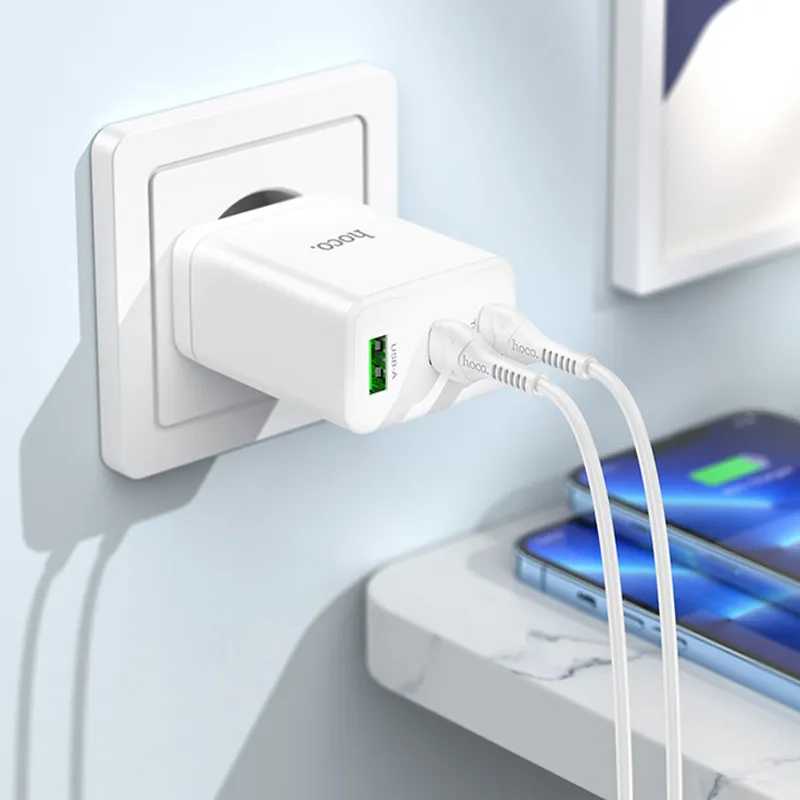 МЗП Hoco N33 Start PD35W+QC3.0 + кабель Type-C to Lightning White — фото 6