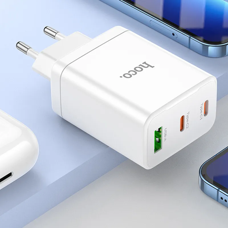 МЗП Hoco N33 Start PD35W+QC3.0 + кабель Type-C to Lightning White — фото 8
