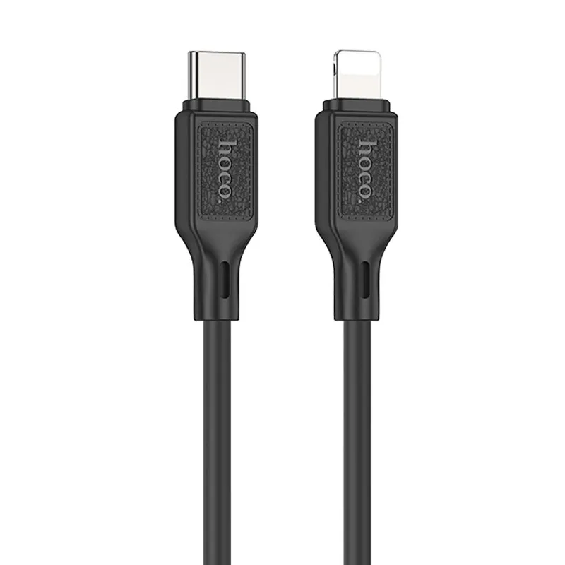 Дата кабель Hoco X90 Cool silicone Type-C to Lightning 20W Black