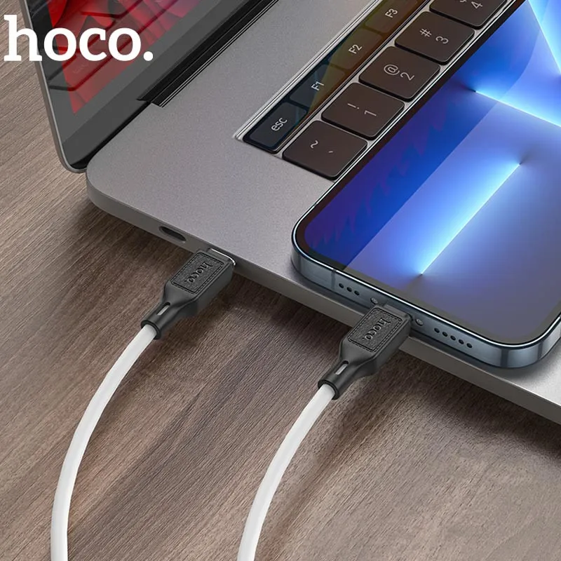 Дата кабель Hoco X90 Cool silicone Type-C to Lightning 20W White — фото 4