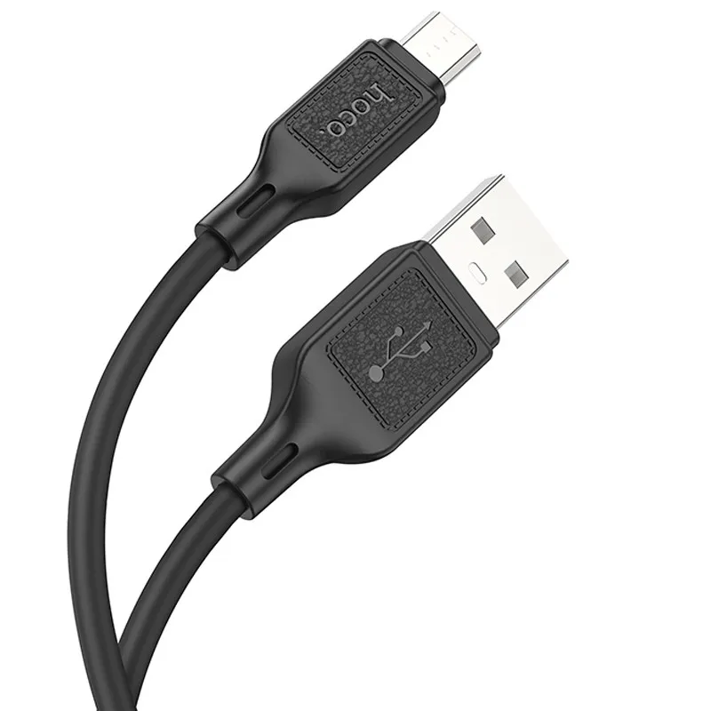 Дата кабель Hoco X90 Cool silicone USB to MicroUSB Black — фото 2