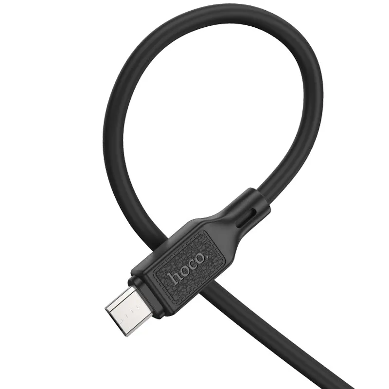 Дата кабель Hoco X90 Cool silicone USB to MicroUSB Black — фото 3