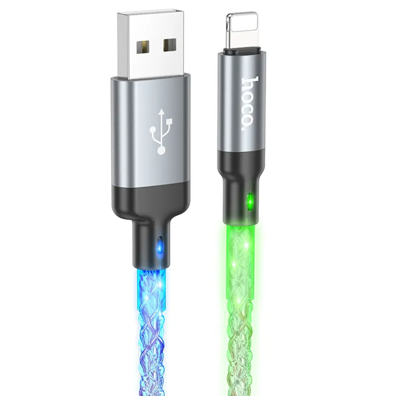 Дата кабель Hoco U112 Shine USB to Lightning 2.4A Gray