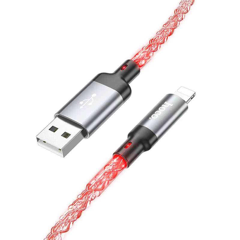 Дата кабель Hoco U112 Shine USB to Lightning 2.4A Gray — фото 2