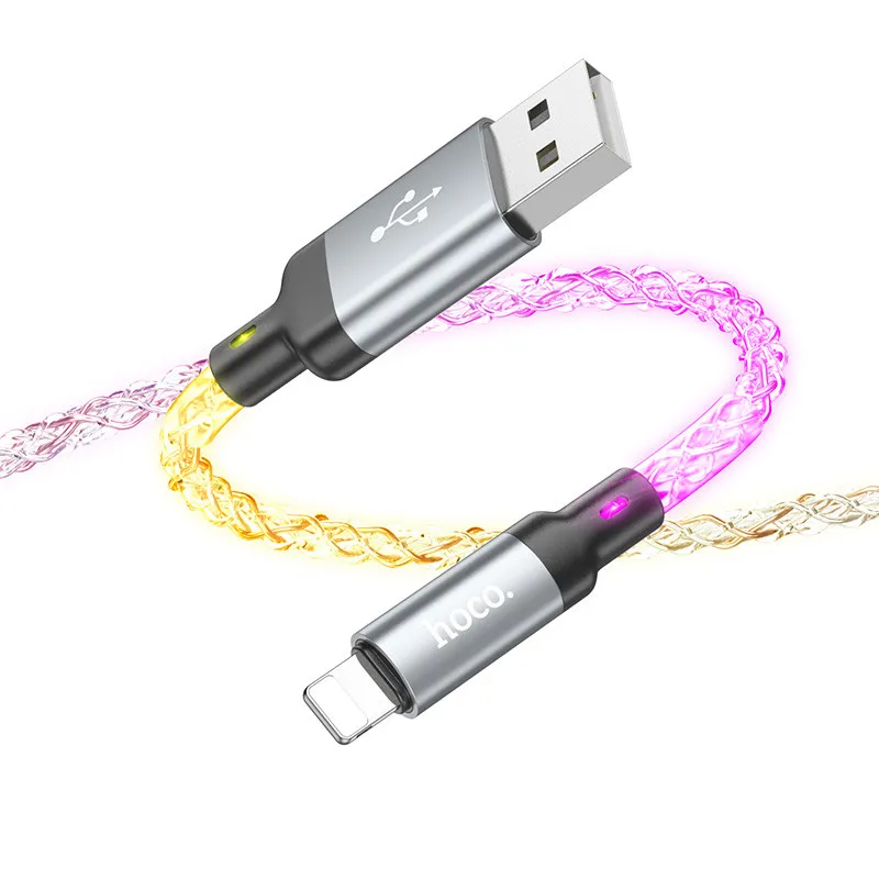 Дата кабель Hoco U112 Shine USB to Lightning 2.4A Gray — фото 4
