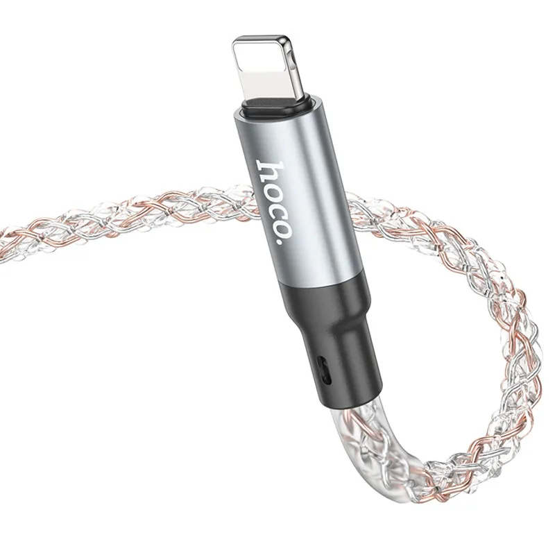 Дата кабель Hoco U112 Shine USB to Lightning 2.4A Gray — фото 6