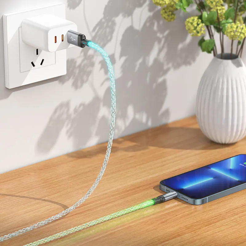 Дата кабель Hoco U112 Shine USB to Lightning 2.4A Gray — фото 8