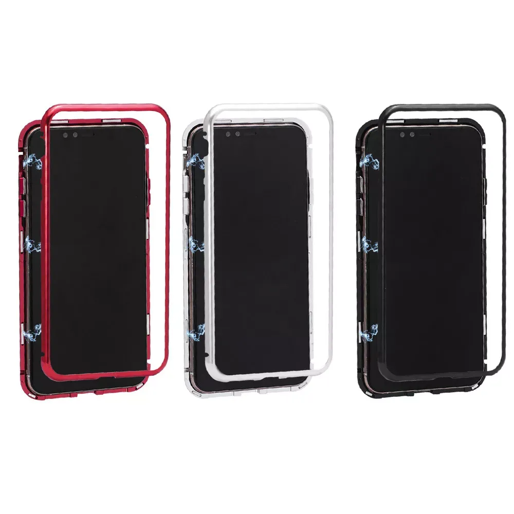 Magnetic Suction With Glass Shell — iPhone Xs Max — Red - фото 4