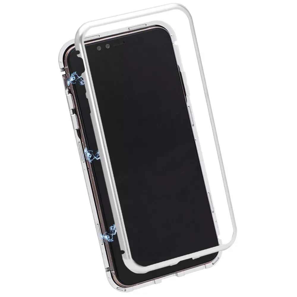 Magnetic Suction With Glass Shell — iPhone Xs Max — Red - фото 5