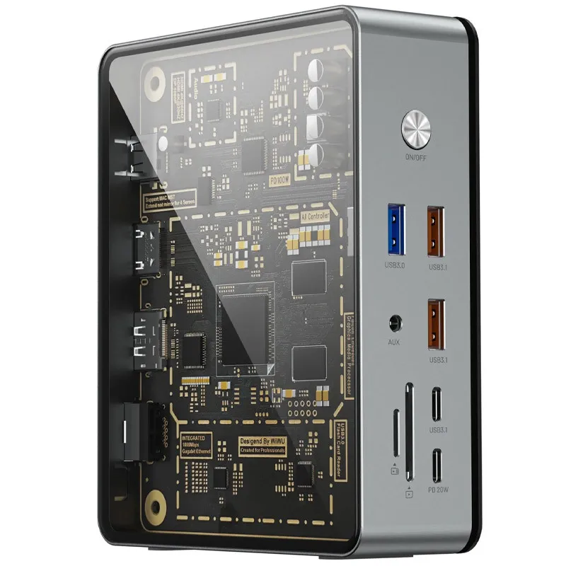 Перехідник HUB WIWU Matrix docking station 16in1 W1601 Gray — фото 2