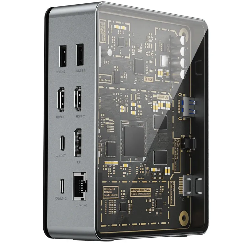 Перехідник HUB WIWU Matrix docking station 16in1 W1601 Gray — фото 3