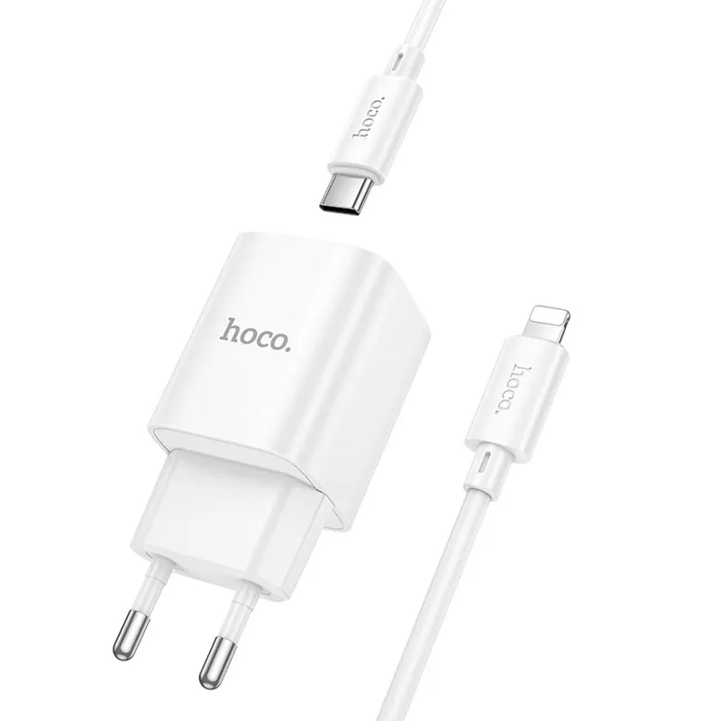 МЗП Hoco C149A Charm PD30W+QC3.0 + кабель Type-C to Lightning White — фото 3