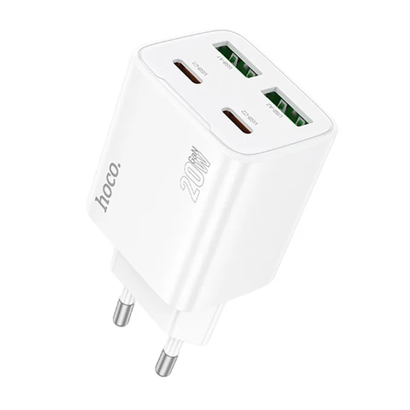 МЗП Hoco N55 Fundador PD20W+QC3.0 (2USB-A/2C) White