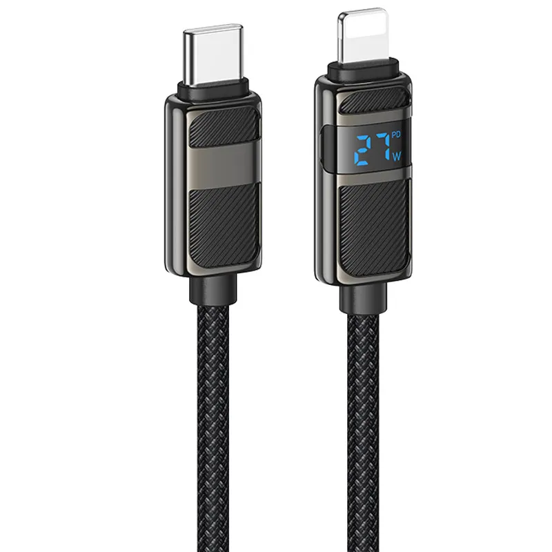 Дата кабель Hoco U137 Line with display Type-C to Lightning 27W Black