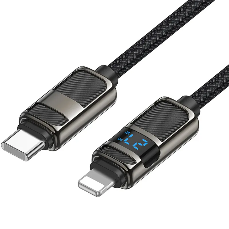 Дата кабель Hoco U137 Line with display Type-C to Lightning 27W Black — фото 2