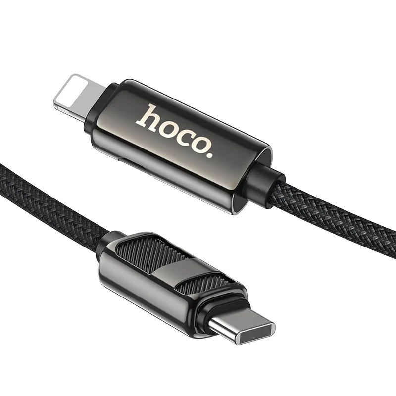 Дата кабель Hoco U137 Line with display Type-C to Lightning 27W Black — фото 4