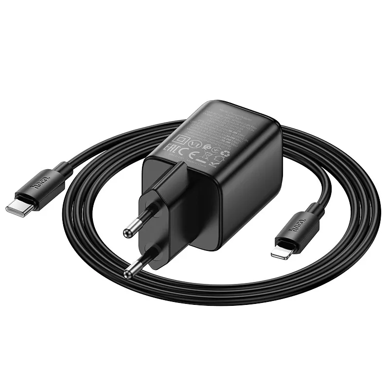 МЗП Hoco N53 Monsoon PD30W+QC3.0 + кабель Type-C to Lightning Black — фото 3