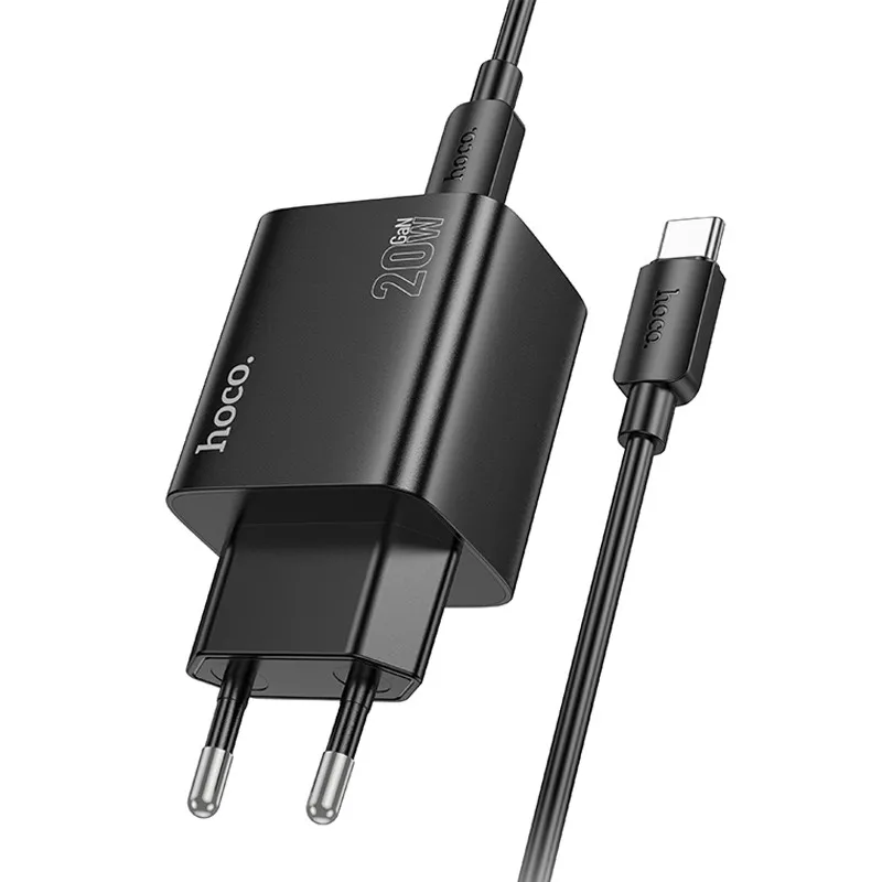 МЗП Hoco N55 Fundador PD20W+QC3.0 + кабель Type-C to Type-C Black — фото 3