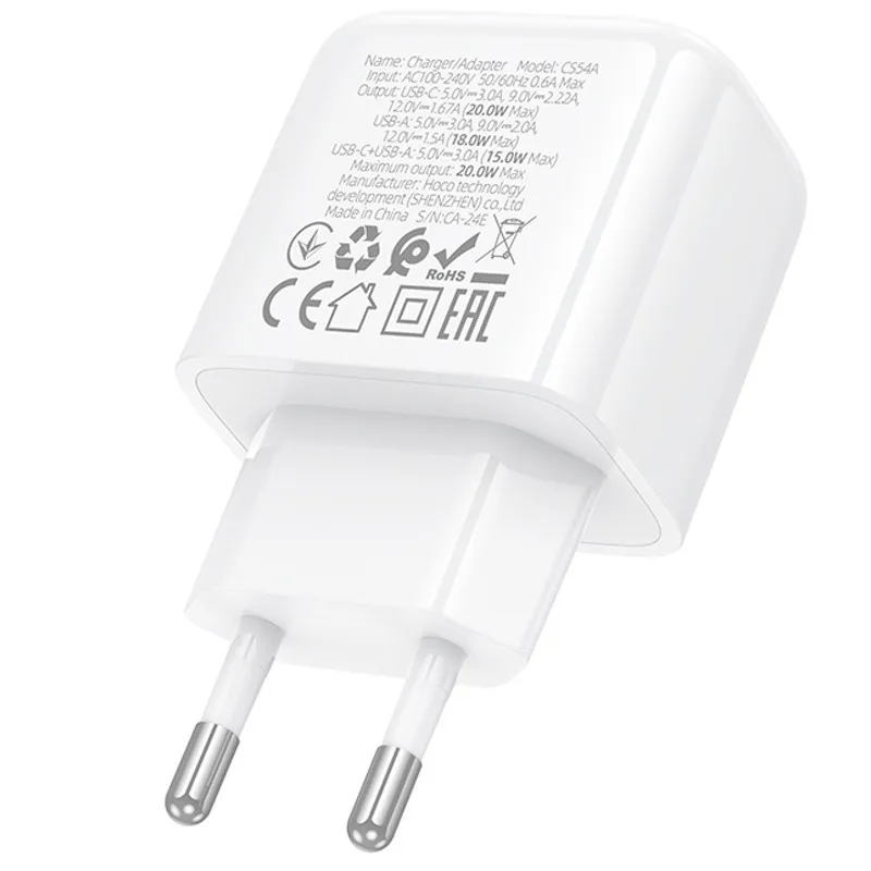 МЗП Hoco CS54A Surplus PD20W+QC3.0 White — фото 7