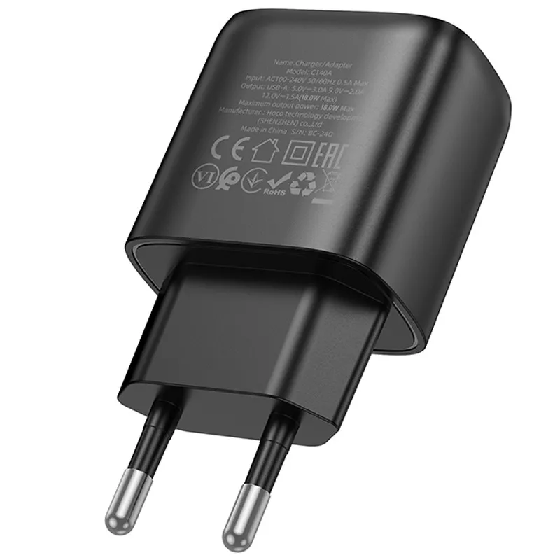 МЗП Hoco C140A Smart QC3.0 18W Black — фото 4