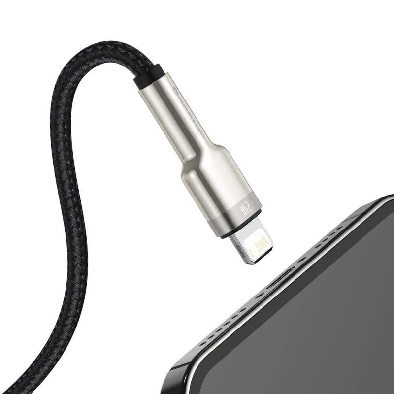 Дата кабель Baseus Cafule Metal USB to Lightning 2.4A Black — фото 6