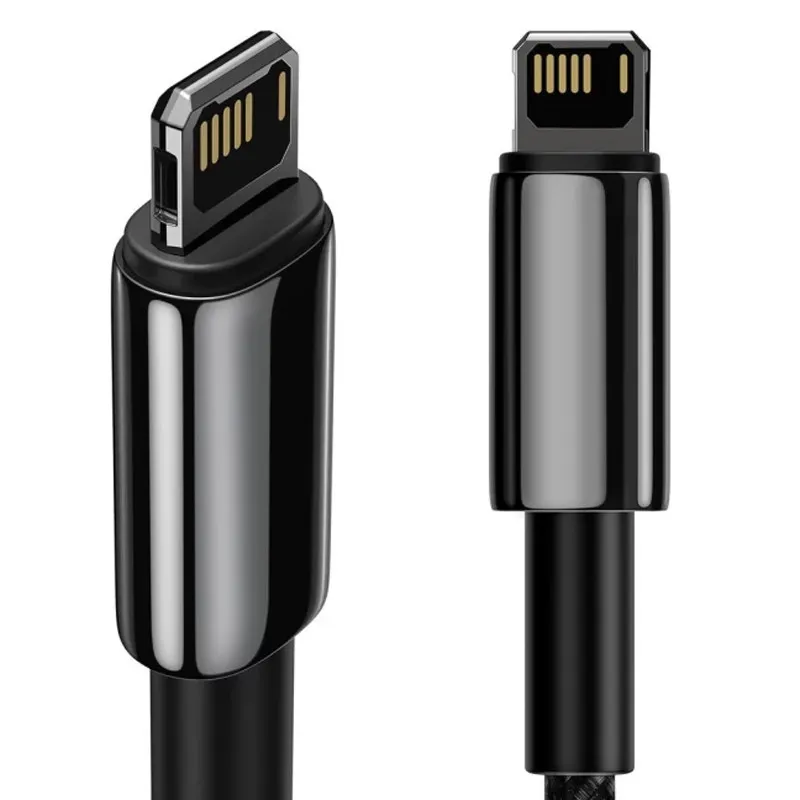Дата кабель Baseus Tungsten Gold USB to Lightning Cable 2.4A Black — фото 3