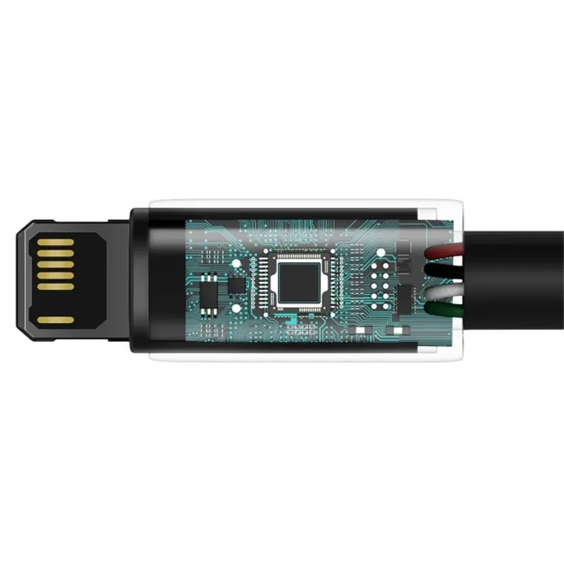 Дата кабель Baseus Tungsten Gold USB to Lightning Cable 2.4A Black — фото 4