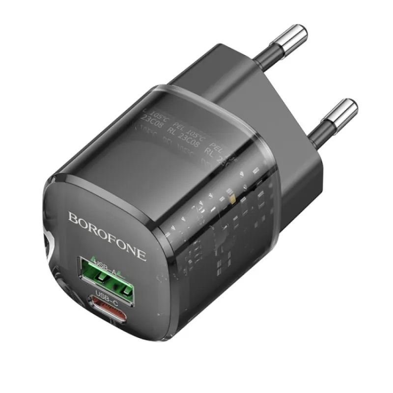 МЗП Borofone BN17 Sunlight PD20W+QC3.0 Transparent black — фото 2