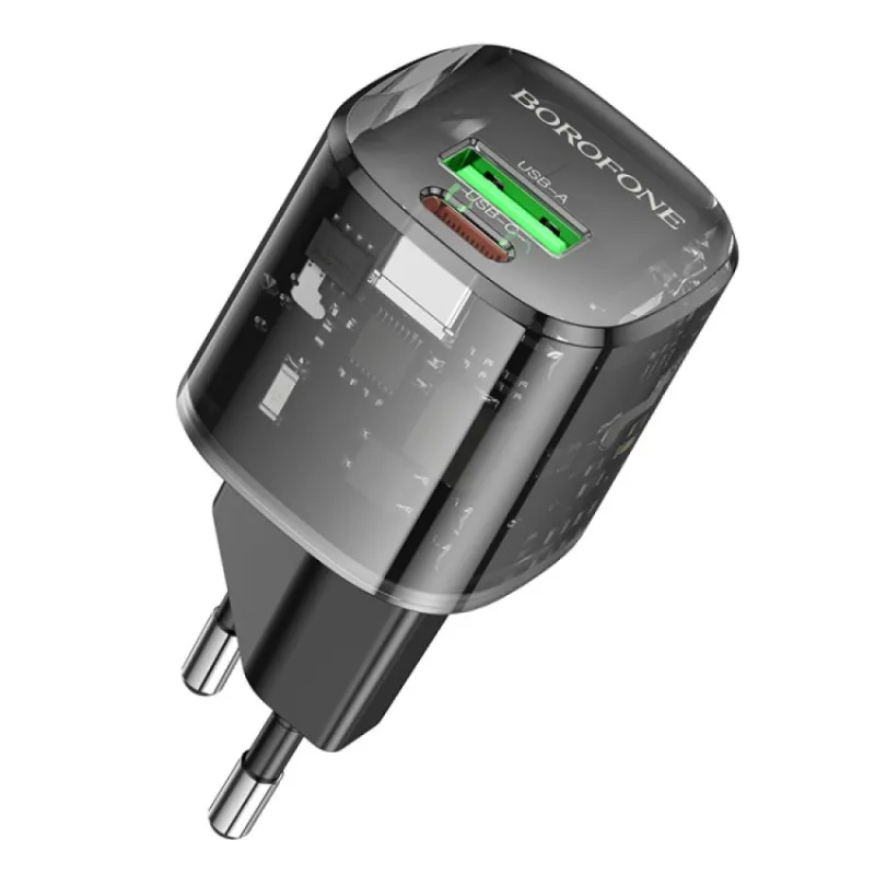 МЗП Borofone BN17 Sunlight PD20W+QC3.0 Transparent black — фото 3