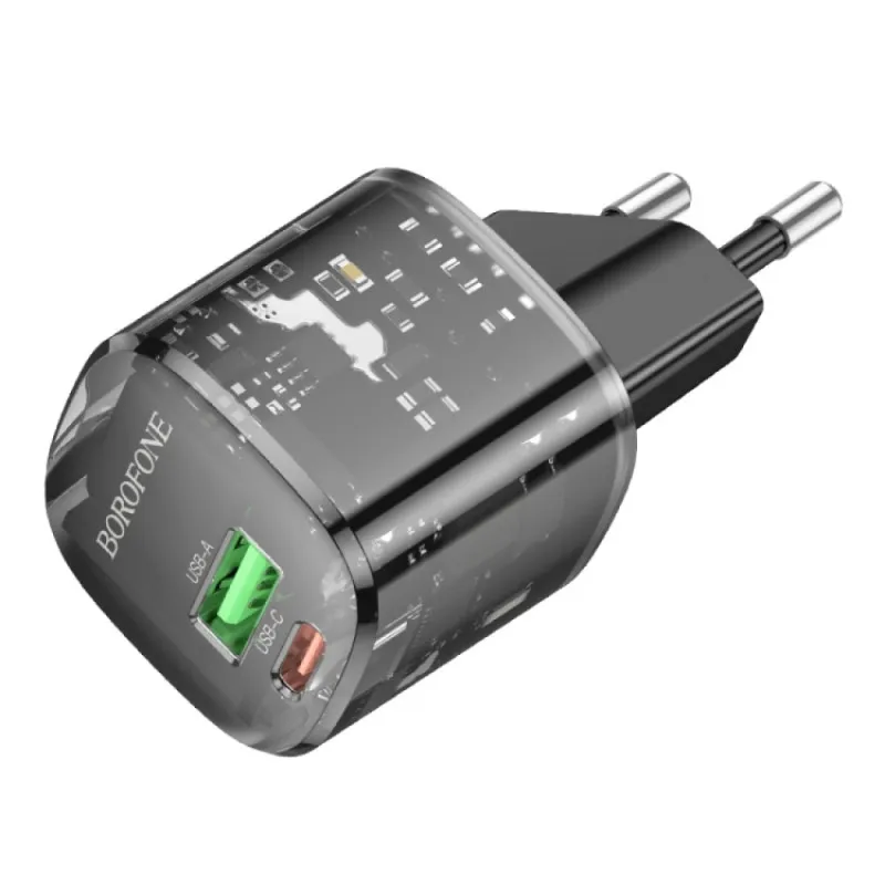 МЗП Borofone BN17 Sunlight PD20W+QC3.0 Transparent black — фото 4